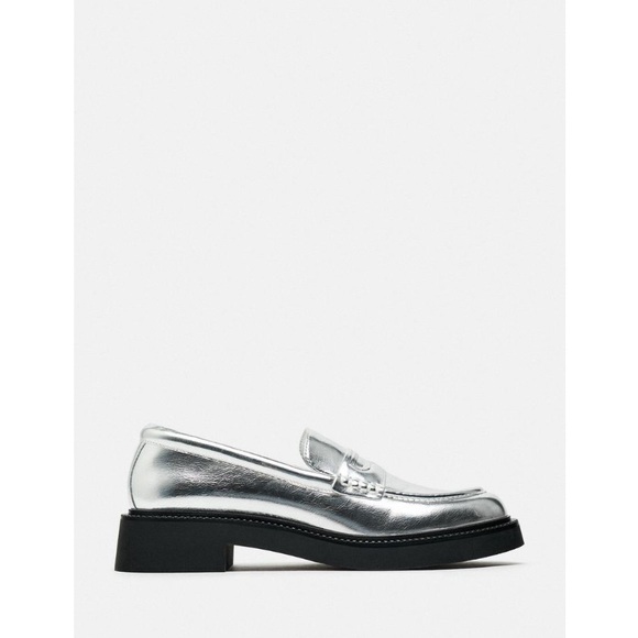 NWT Zara metallic loafers/ 6,5 - Picture 5 of 10